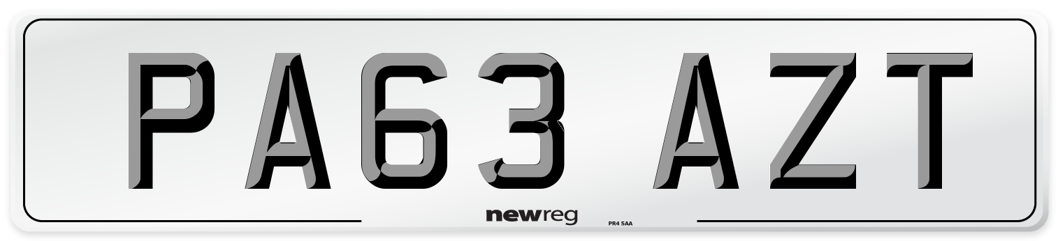 PA63 AZT Number Plate from New Reg